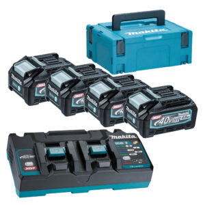 MAKITA PACK BATTERIES 4XBL4040 4AH/40V + CHARGEUR DOUBLE