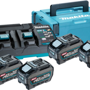 MAKITA PACK BATTERIES 4XBL4050 5AH/40V + CHARGEUR DOUBLE